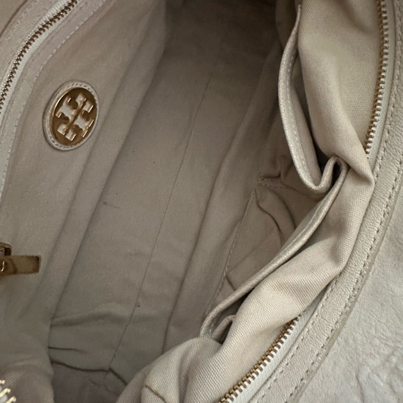 Tory Burch Distressed Pebble Leather Satchel - Picture 12 of 17